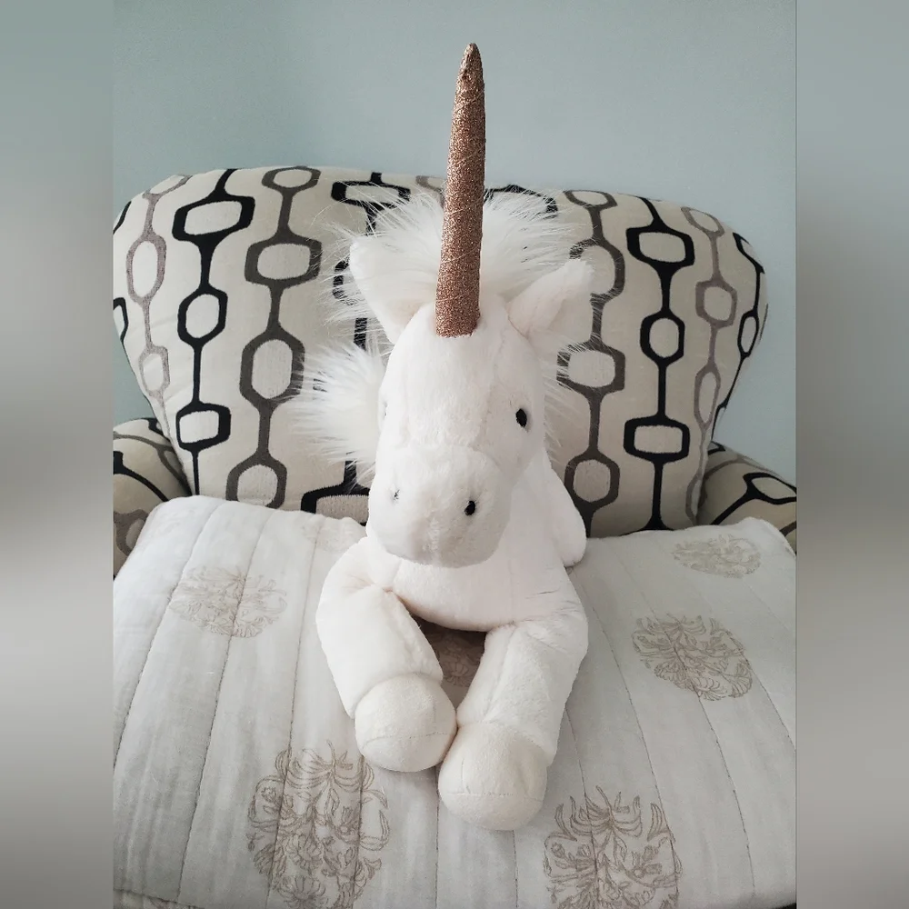 Jellycat Luna White Unicorn Glitter Horn Plush Mythical Stuffed Animal